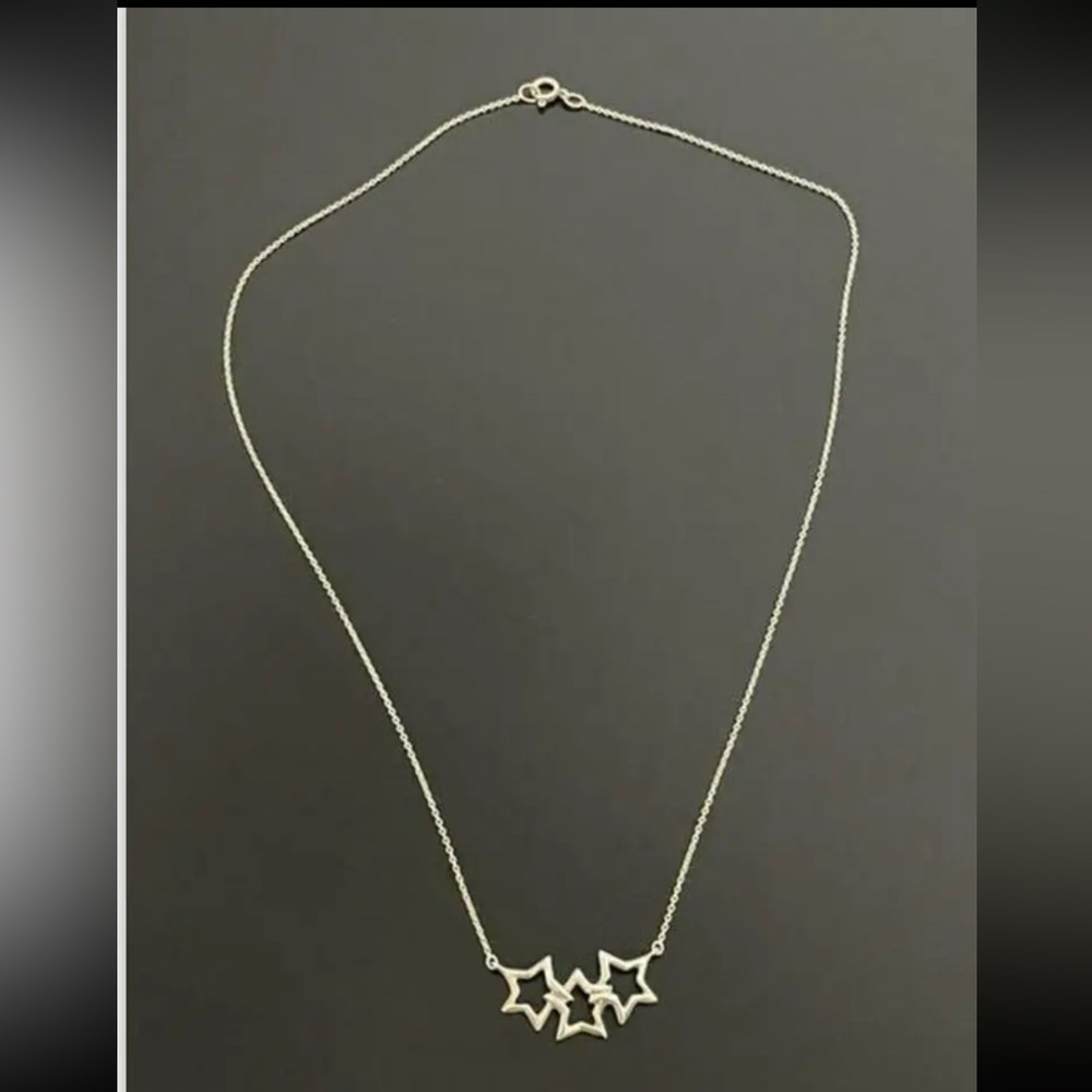 Tiffany & Co. 3 Triple Star Pendant Necklace Silver 925 - Picture 2 of 3